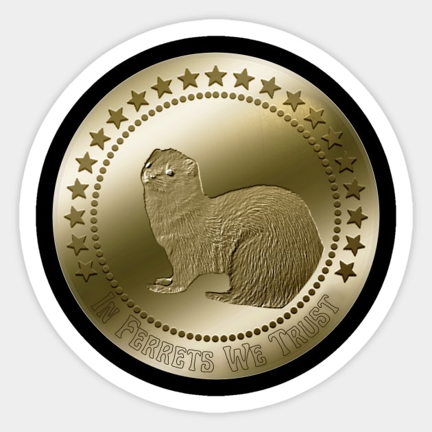 Funny Ferret Crypto Currency Coin Sticker by JollyMarten